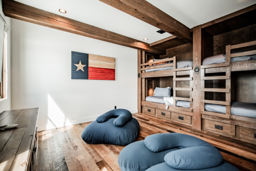 Barnwood Oak flooring looks great in this bunk bed children's room.