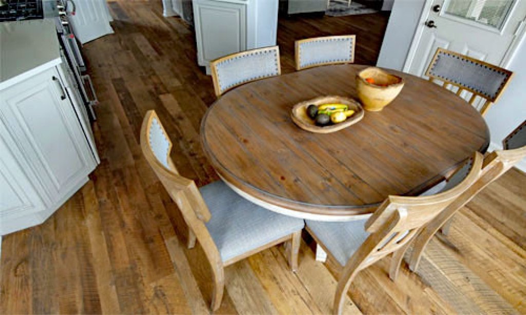 Barnwood Oak flooring is great in the kitchen.