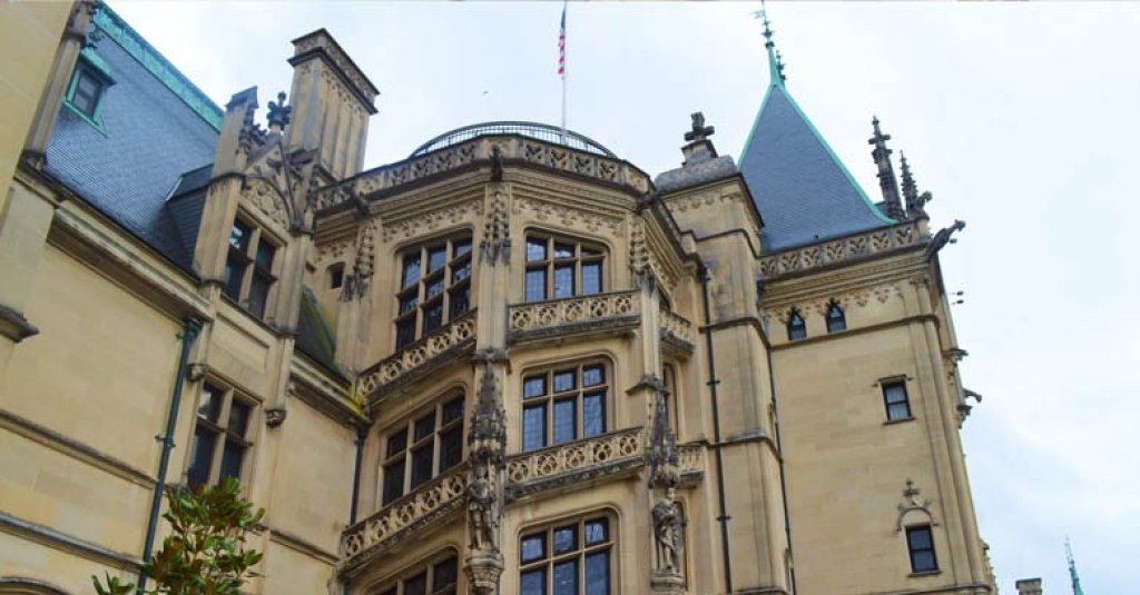 Exterior photo of the Biltmore Estate in Asheville, NC.